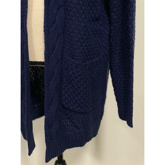 Grecerelle Open Front Acrylic Cardigan Blue Size L - Picture 5 of 5